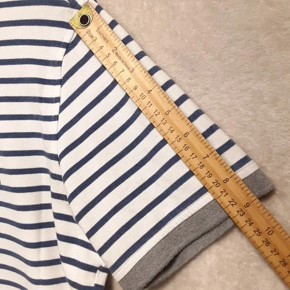 Brooks Brothers Mens Pique Striped Polo Sz.M/Original Fit/White-Blue/Stretch - Picture 8 of 10